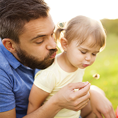 Father and daughter playing